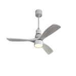 Sofucor 52 Inch Wood Ceiling Fan With Lights Remote Control Dimmable LED Light 3 Fan Blades Reversible DC Motor Modern Ceiling Fan with 3 Downrods(5 inch/10 inch/24 inch) for Farmhouse/Patios Siliver