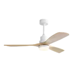 Sofucor 52 Inch Ceiling Fan with Lights Modern Wood Ceiling Fan Remote Control Dimmable LED Light 3 Blades Reversible DC Motor for Farmhouse Bedroom Living Room Patio with Cover(Burlywood)