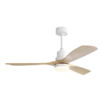 Sofucor 52 Inch Ceiling Fan with Lights Modern Wood Ceiling Fan Remote Control Dimmable LED Light 3 Blades Reversible DC Motor for Farmhouse Bedroom Living Room Patio with Cover(Burlywood)