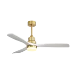 ofucor 52 Inch Ceiling Fan with Lights and Remote, Outdoor Ceiling Fan with Light, 3 Blades Wood Ceilng Fan with Dimmable Light, Timer, Noiseless Reversible DC Motor for Bedroom, Office