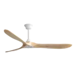 60 in. White Indoor/Outdoor Wood Ceiling Fan with Remote Control and Reversible Motor