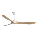 60 in. White Indoor/Outdoor Wood Ceiling Fan with Remote Control and Reversible Motor