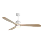 52 in. Indoor/Outdoor Wood White Ceiling Fan with Light and 6 Speed Remote Control