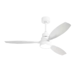 Sofucor 52" Ceiling Fan with Lights Remote Control, 3 Poles for Indoor Outdoor Ceiling Fan with Remote, Wood Ceiling Fan with 3 Color Temperature, White Wood & White Downrod