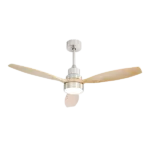 52 in. with LED Light Indoor/Outdoor Nickel Ceiling Fan Wood and Remote Control