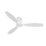 52 in. Indoor/Outdoor Flush Mount White Ceiling Fan Without Light, Remote Control and 6 Speed Reversible DC Motor