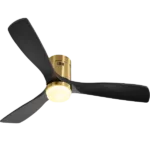 52 Inch Low Profile Ceiling Fan with Remote Control 3 Solid Wood Blades,52 Inches Suitable for Indoor and Outdoor