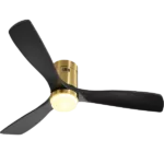 52 Inch Low Profile Ceiling Fan with Remote Control 3 Solid Wood Blades,52 Inches Suitable for Indoor and Outdoor