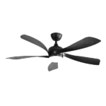 52 in. Indoor/Outdoor 5 Blades Black Downrod Ceiling Fan with Led Lights and 6 Speed DC Remote-Morden, Farmhouse