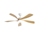 52 in. Indoor/Outdoor Modern White Downrod Ceiling Fan with Led Lights and 6 Speed DC Remote