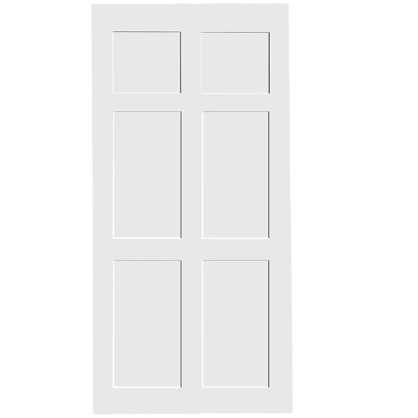 ELF 28" x 84" Six Panel Real Primed Door Slab, DIY Panel Door, Modern Interior Barn Door, Water-proof, Anti-deformation, Pre-Drilled Ready to Assemble, Suitable for Pre-hung Door and Barn Door