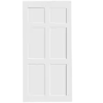 ELF 36" x 80" Six Panel Real Primed Door Slab, DIY Panel Door, Modern Interior Barn Door, Water-proof, Anti-deformation, Pre-Drilled Ready to Assemble, Suitable for Pre-hung Door and Barn Door