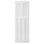 ELF 30" x 80" Five Panel Real Primed Door Slab + 6.6FT Barn Door Sliding Hardware + Adjustable Floor Guider + Pull Handle, DIY Unfinished Paneled Door, Modern Interior Barn Door, Moisture-proof