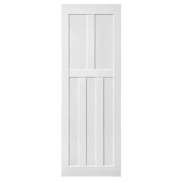ELF 30" x 80" Five Panel Real Primed Door Slab + 6.6FT Barn Door Sliding Hardware + Adjustable Floor Guider + Pull Handle, DIY Unfinished Paneled Door, Modern Interior Barn Door, Moisture-proof