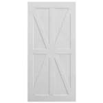ELF 32" x 80" Star Style Real Primed Door Slab + 6.6FT Barn Door Sliding Hardware + Adjustable Floor Guider + Pull Handle, DIY Unfinished Paneled Door, Modern Interior Barn Door, Moisture-proof