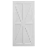 ELF 28" x 84" Star Style Real Primed Door Slab + 6.6FT Barn Door Sliding Hardware + Adjustable Floor Guider + Pull Handle, DIY Unfinished Paneled Door, Modern Interior Barn Door, Moisture-proof