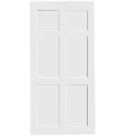ELF 28" x 80" Six Paneled Real Primed Door Slab + 6.6FT Barn Door Sliding Hardware + Adjustable Floor Guider + Pull Handle, DIY Unfinished Paneled Door, Modern Interior Barn Door, Water-proof