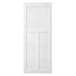 ELF 36" x 80" "T" Style Real Primed Door Slab + 6.6FT Barn Door Sliding Hardware + Adjustable Floor Guider + Pull Handle, DIY Unfinished Paneled Door, Modern Interior Barn Door, Moisture-proof
