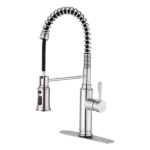 Single Handle Pull Down Kitchen Faucet in Brushed Nickel
