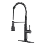 Touch Activated Gooseneck Pull Down Single Handle Kitchen Faucet in Matte Black