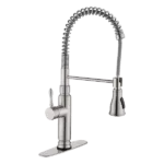 Brushed Nickel Single Handle Kitchen Faucet with  Pull Down Spray Head