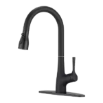 Single Handle Pull Down Kitchen Sink Faucet in Matte Black