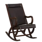 Espresso PU Rocking Chair of Wooden Frame And Legs Ideal for Living Room & Bedroom
