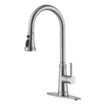 Pull-Down Single-Handle Kitchen Faucet in Brushed Nickel