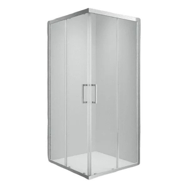 36 in. W x 76 in. H Nickel Sliding Semi-Frameless Shower Door in Aluminum