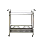 ACME Matiesen Serving Cart, Antique Gold & Clear Glass