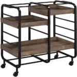 ACME Vorrik Serving Cart, Black & Walnut