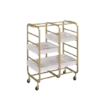 ACME Vorrik Serving Cart, Gold & White-Washed