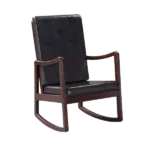 Dark Brown PU Rocking Chair of Wooden Frame And Legs Ideal for Living Room & Bedroom