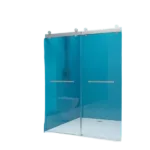 Frameless Double Sliding Shower, 57" - 60" Width, 79" Height, 3/8" (10 mm) Clear Tempered Glass, , Designed for Smooth Door with Clear Tempered Glass and Stainless Steel Hardware Brushed Nickel