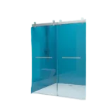 Frameless Double Sliding Shower, 57" - 60" Width, 79" Height, 3/8" (10 mm) Clear Tempered Glass, , Designed for Smooth Door with Clear Tempered Glass and Stainless Steel Hardware Brushed Nickel