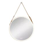 24 in. W x 24 in. H Round Aluminum Framed LED Light with Anti-Fog Wall Mount Bathroom Vanity Mirror in Gold