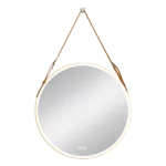 24 in. W x 24 in. H Round Aluminum Framed LED Light with Anti-Fog Wall Mount Bathroom Vanity Mirror in Gold