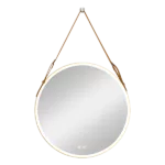 24 in. W x 24 in. H Round Aluminum Framed LED Light with Anti-Fog Wall Mount Bathroom Vanity Mirror in Black