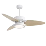 52 in. White Smart LED Wood Ceiling Fan with Remote