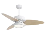 52 in. White Smart LED Wood Ceiling Fan with Remote