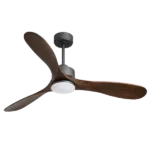60 in. Integrated LED Indoor Black Wood Ceiling Fan with Light Kit and Remote Control