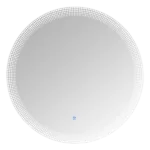29.5 in. W x 33.1 in. H Round Frameless LED Anti-Fog Wall Mounted Bath Vanity Mirror in Silver