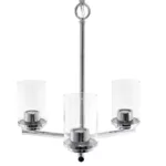 15"L x 15"W Modern 3-Light Metal Hanging Chandelier with Chrome Finish and Clear Glass Shade For Indoor