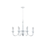 8-Light Traditional Metal Chandelier in White with Adjustable Height For indoor