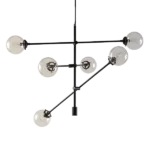6-Light Bronze Metal Chandelier For Indoor