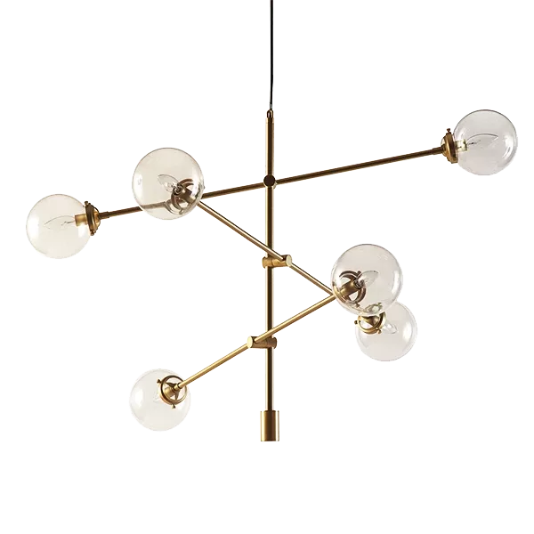 Overstock 6-Light Mid-Century Modern Sputnik Chandelier Gold 31'' Adjustable for Kitchen Island - Rose Gold For Indoor