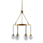 6-Light Circular Clive Chandelier with Clear Glass Shade For Indoor