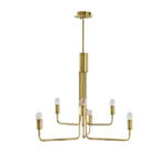 6-Light Metal Hanging Chandelier with Adjustable Height For Indoor