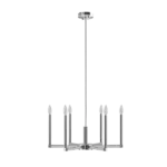 6-Light Contemporary Candelabra Style Chandelier with Adjustable Height For Indoor