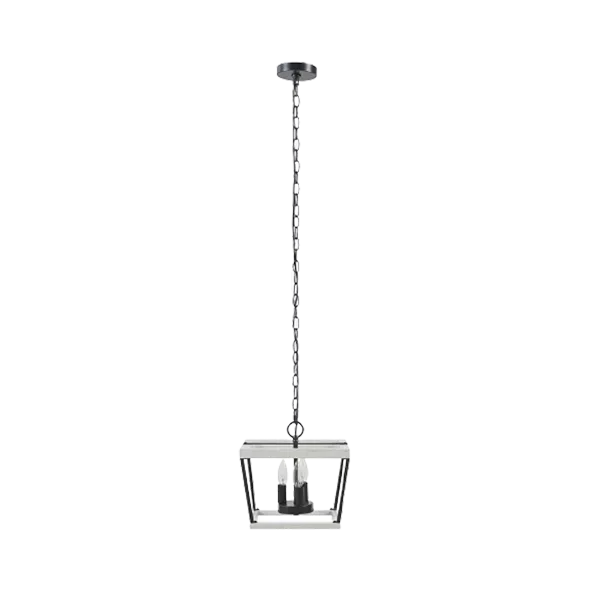 Farmhouse Metal Pendant with White/Black Finish For Indoor